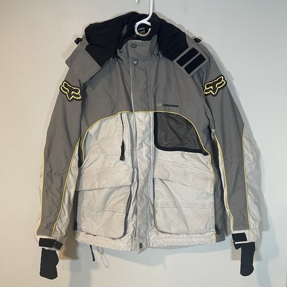 Fox Racing Winter Coat Parka Gray Black Men's M Snowmobiling Ski Hooded Jacket - Picture 1 of 15